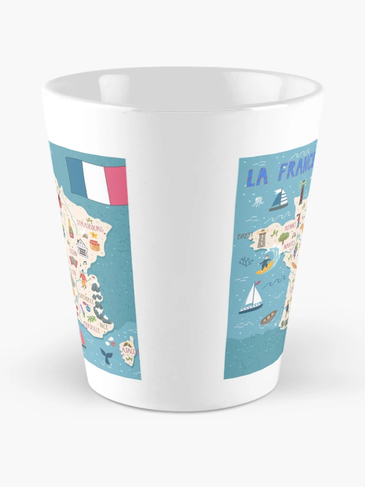 Aperçu 2 sur 4. Mug à café avec l'œuvre Carte de France créée et vendue par mattpanta.