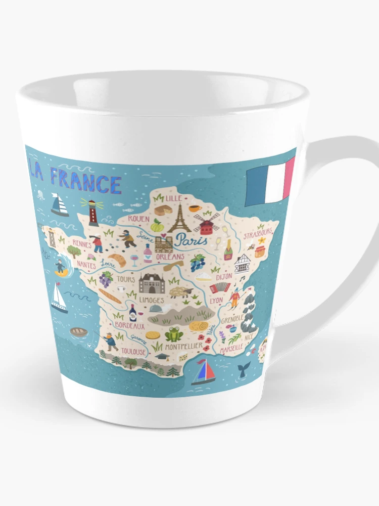 Aperçu 1 sur 4. Mug à café avec l'œuvre Carte de France créée et vendue par mattpanta.
