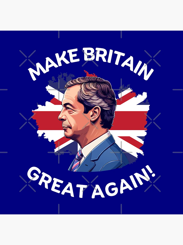 Imagen 4 de 4, Reloj con la obra Hacer que Gran Bretaña vuelva a ser grande Nigel Farage Apoyo, diseñada y vendida por JesterKrewArt.