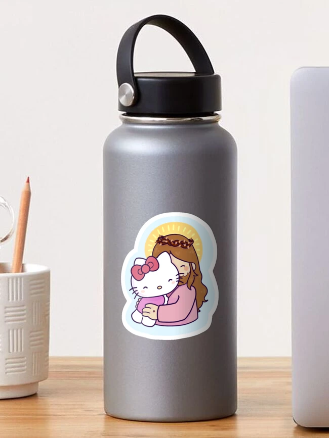 Aperçu 1 sur 3. Sticker avec l'œuvre Câlin de Jésus – Esthétique de la fille chrétienne créée et vendue par MagnoliaLamb.