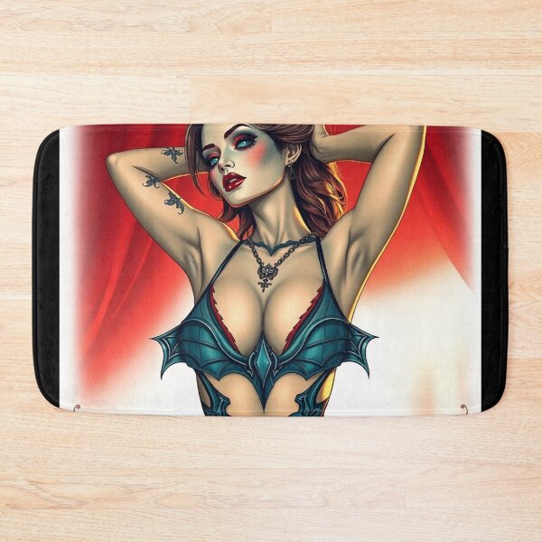 Item preview, Cool Beautiful Vampire demon fantasy punk horror Girl fantasy art illustration designed and sold by Vintage Designs +.
