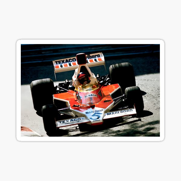 Item preview, Antiguos coches de carreras antiguos Emmo Fittipaldi en el McLaren M23 de 1974 designed and sold by Helios Be. Lavsh.