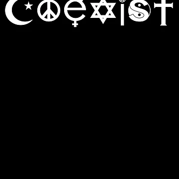 Artwork thumbnail, Coexist, white symbols by Demogeld