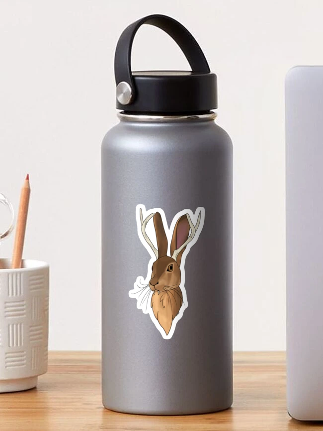 Thumbnail 1 of 3, Sticker, Jackalope designed and sold by Cryptid Craftworks.