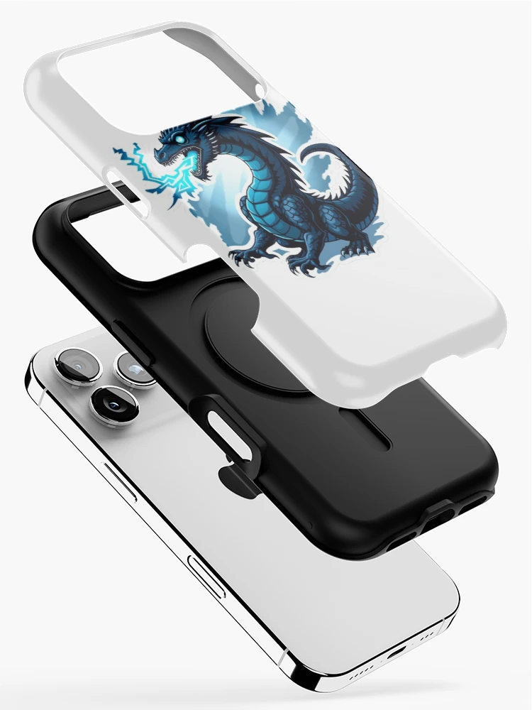 Imagen 2 de 4, Funda de iPhone con la obra Pegatina de arte fantástico de Onyx Storm Dragon: Furia eléctrica, diseñada y vendida por CosyCush.