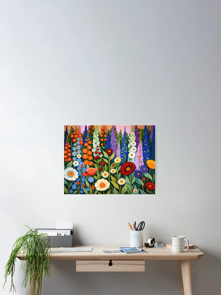 Imagen 2 de 3, Póster con la obra Jardín de flores de Gustav Klimt, diseñada y vendida por maniacfitness.