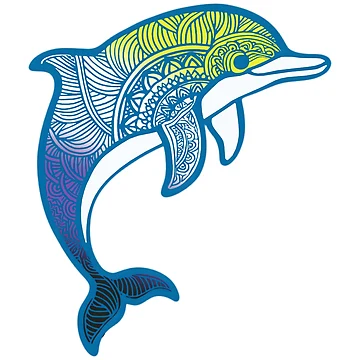 Artwork thumbnail, Nonbinary Pride Mandala Dolphin by Travelslightly