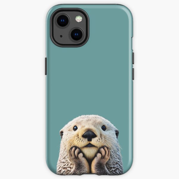 Item preview, Cute Sea Otter en verde azulado sólido. Minimalista Costero. Adorable. designed and sold by kierkegaard.