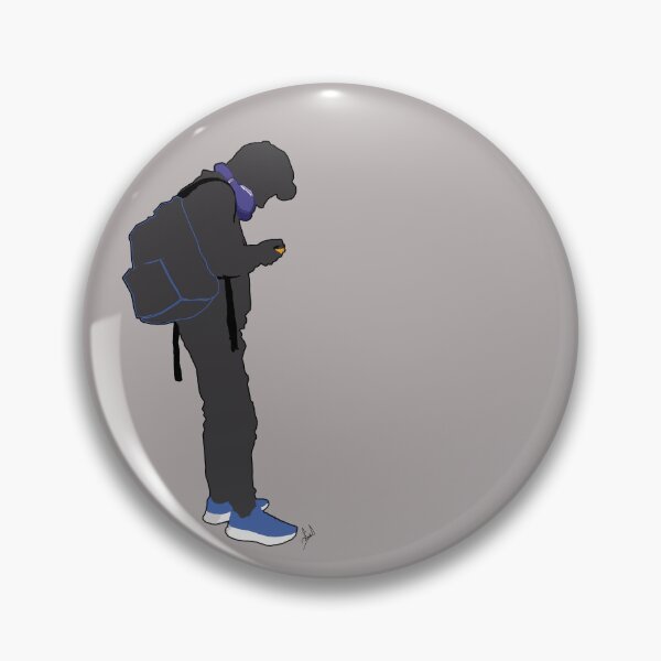Item preview, Silhouette of a Man Staring into a Phone (black outline signed) designed and sold by WordyDreams.