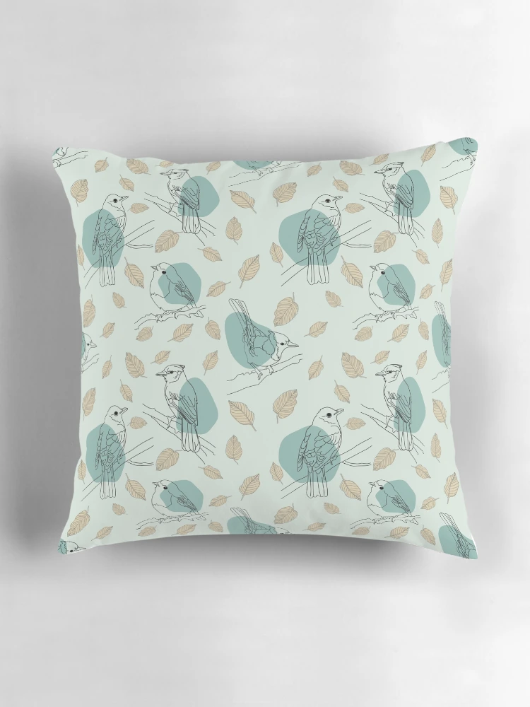 Thumbnail 3 of 4, Pillow, Feathered Friends designed and sold by TurquoiseBird.