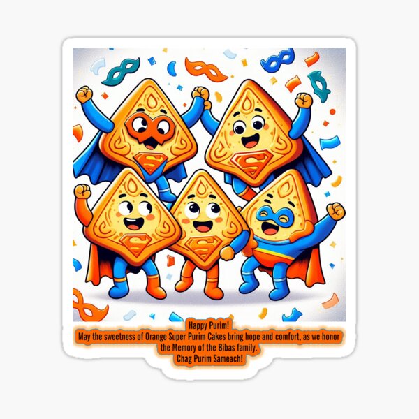 Artikelvorschau, Orange Super Purim Kuchen - Bibas Familie Gedenken - Chag Purim Sameach entworfen und verkauft von YG - YiddisheGesheft.