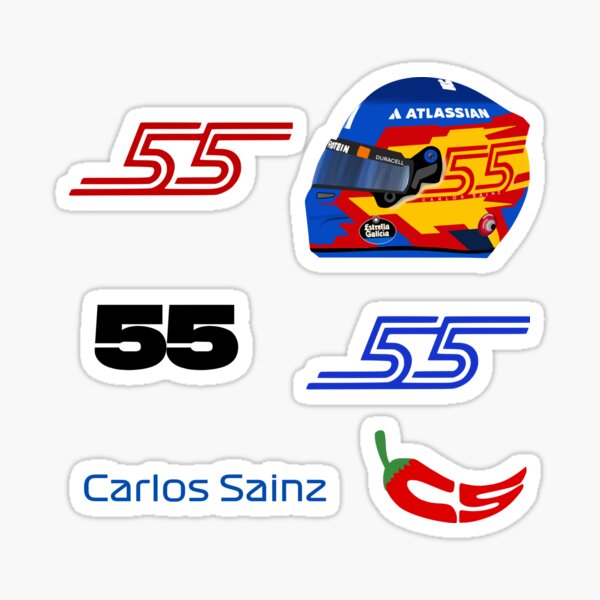Artikelvorschau, Carlos Sainz F1 2025 Stickerpaket entworfen und verkauft von Pink Polar F1.
