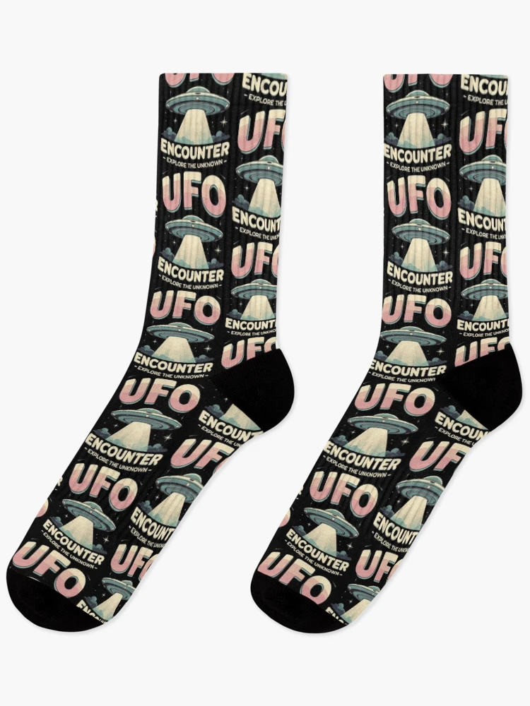 Thumbnail 1 of 5, Socks, UFO Encounter Explore the Unknown designed and sold by postprocess.