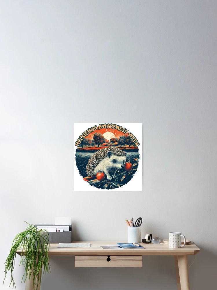 Thumbnail 2 of 3, Poster, Hedgehog Awareness Week designed and sold by AlchemyColor.