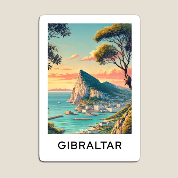Aperçu de l'œuvre Affiche de voyage numérique de GIBRALTAR créée et vendue par TravelMarvel.
