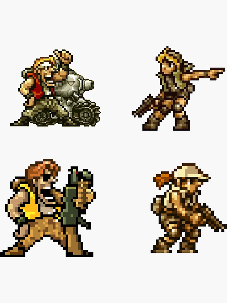 Thumbnail 3 von 3, Sticker, Pixelkunst Metal Slug alle Charaktere designt und verkauft von ArtPixelDesign.