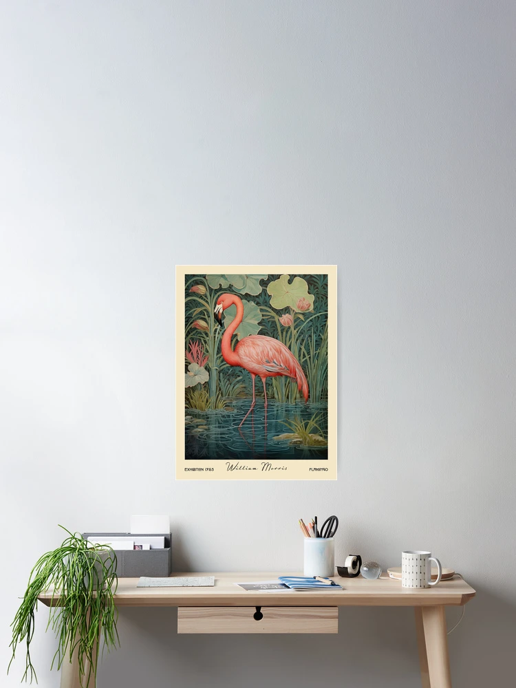 Thumbnail 2 von 3, Poster, Flamingo Morris Botanischer Tropischer Vogel designt und verkauft von MidCenturyStore.