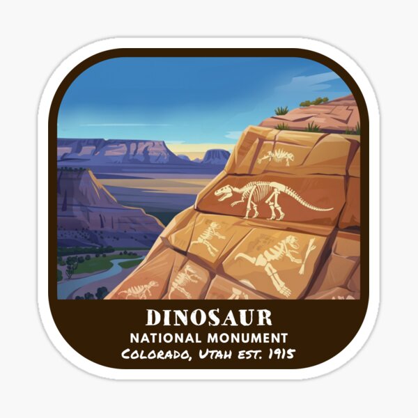 Aperçu de l'œuvre Monument national des dinosaures vintage (Colorado, Utah) créée et vendue par RabbitK.