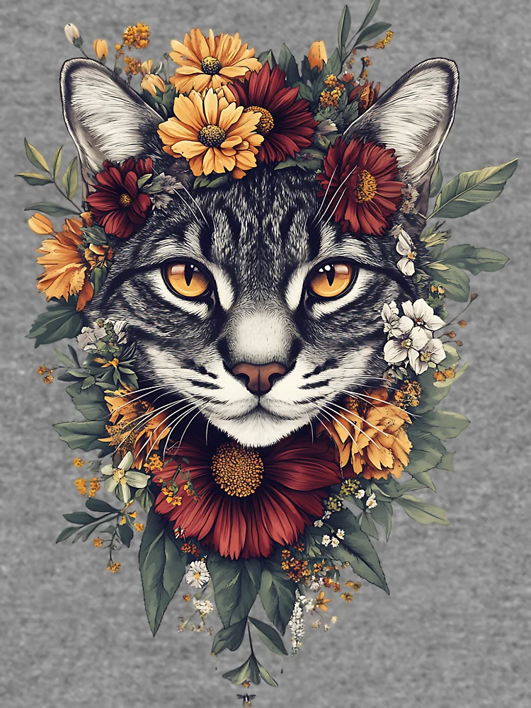 Thumbnail 6 von 6, Leichter Pullover, Bengalkatze mit Blumenmuster designt und verkauft von bapupa.