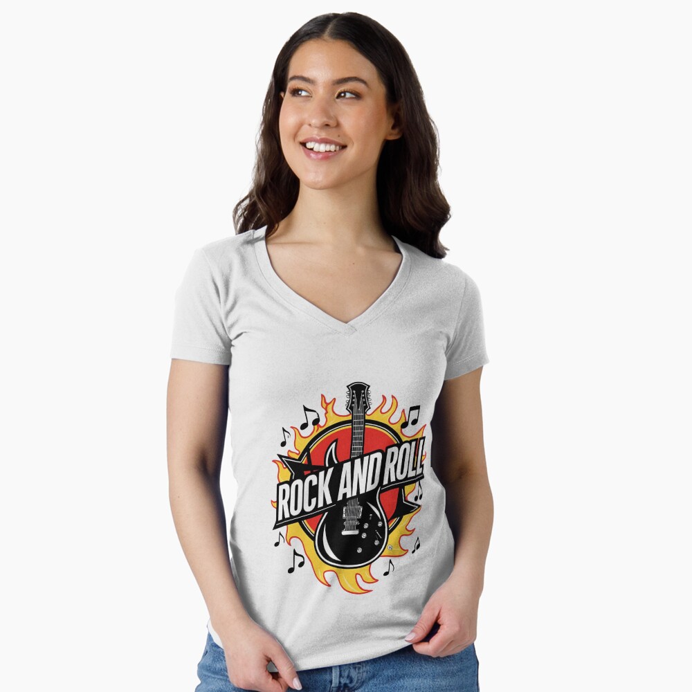 Aperçu de l'œuvre T-shirt moulant col V créée et vendue par whatthefoxsays.