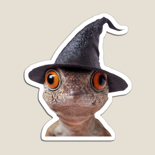 Item preview, Brown Anole Wearing Halloween Witch Hat designed and sold by LazyOwlStore.
