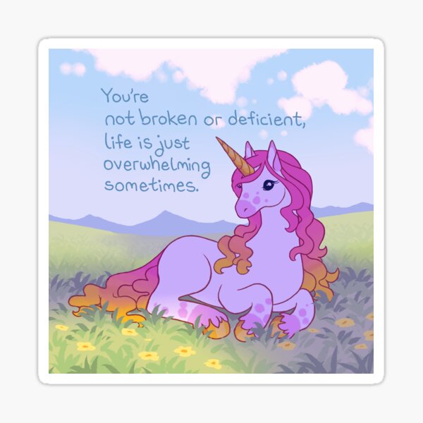 Artikelvorschau, „Das Leben ist manchmal einfach überwältigend“ Wildflower Unicorn entworfen und verkauft von thelatestkate.