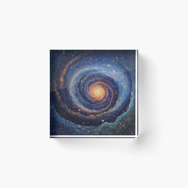 Aperçu de l'œuvre Spirale Cosmique Lumineuse en Pointillisme - Art Galactique créée et vendue par TeeTribeWear.