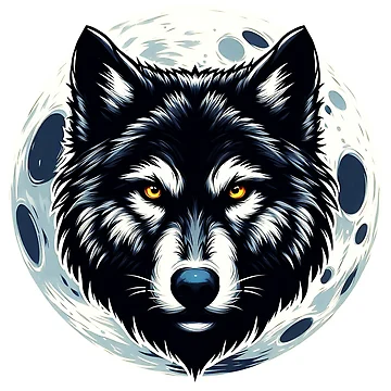 Artwork thumbnail, Wolf and Moon by Red-forever