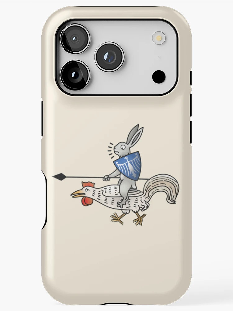 Thumbnail 1 of 4, iPhone Case, Chicken Jockey Rabbit Marginalia designed and sold by MargiKnights.