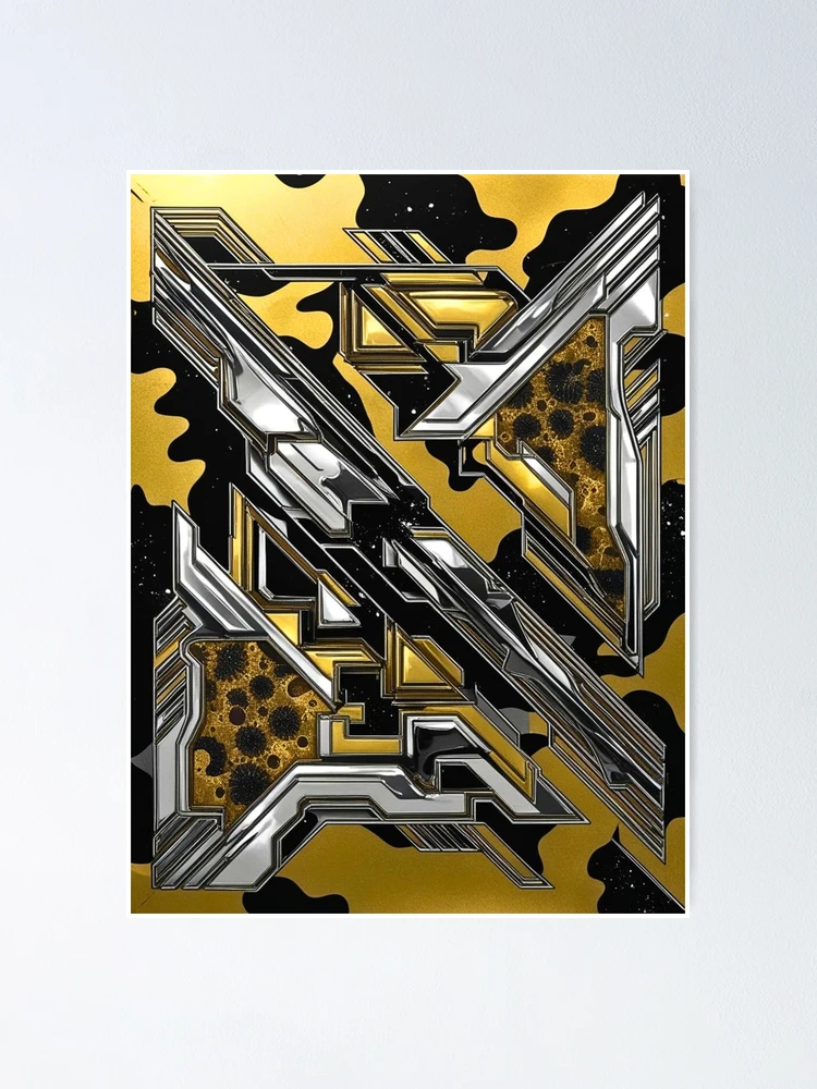 Thumbnail 1 of 3, Poster, Futuristic Tech Camo Pattern Design designed and sold by CamouflageLab.