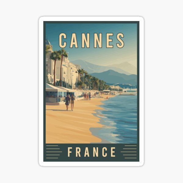 Aperçu de l'œuvre Découvrez la Côte d'Azur et Cannes en France - Travel Art créée et vendue par turtlestart.
