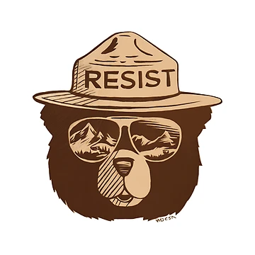 Aperçu de l'œuvre Protégez nos parcs nationaux, soutenez Smokey l'ours, résistez au parc, sauvez l'environnement Service de SkeletonsDanger
