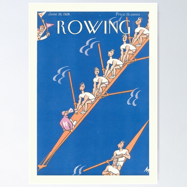 Aperçu de l'œuvre Couverture du magazine d'aviron Mid Century Sport créée et vendue par MidCenturyStore.