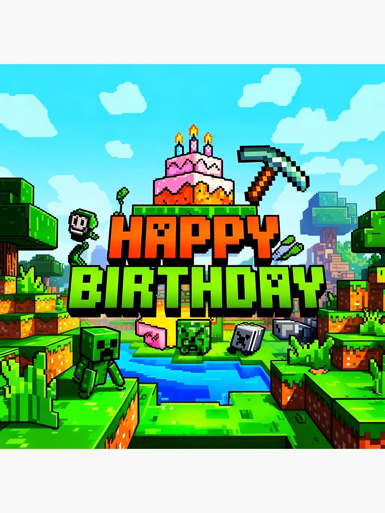 Aperçu 2 sur 2. Carte de vœux avec l'œuvre Joyeux anniversaire aux enfants joueurs créée et vendue par SteezeeStore.