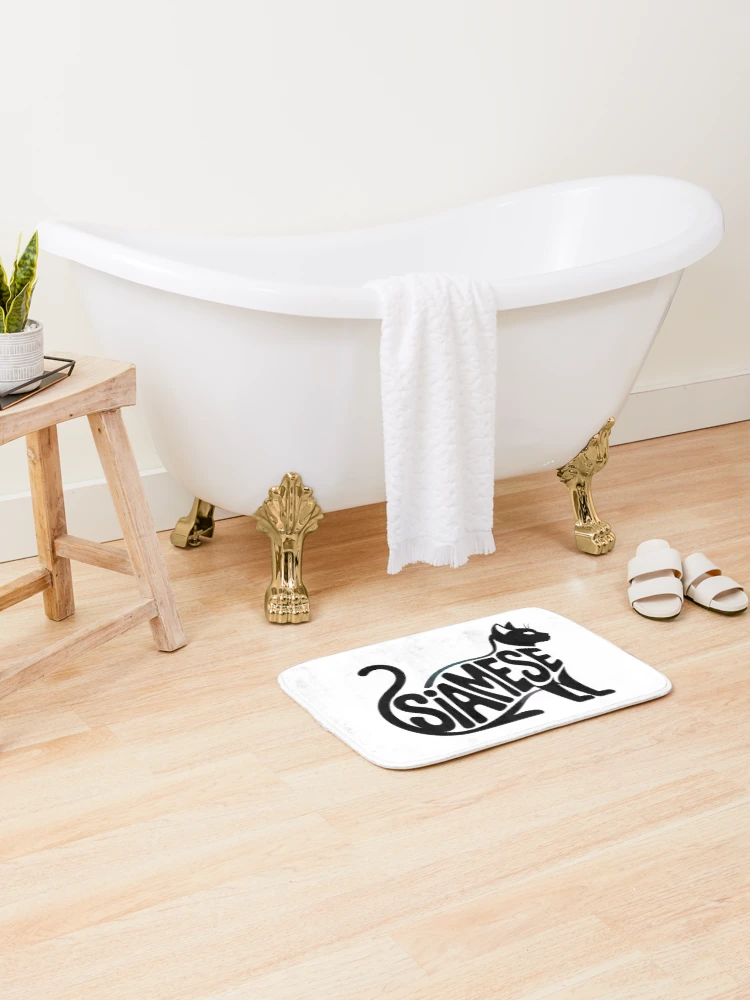 Thumbnail 2 of 6, Bath Mat, Siamese Cat Silhouette designed and sold by TheAnimalZ00.