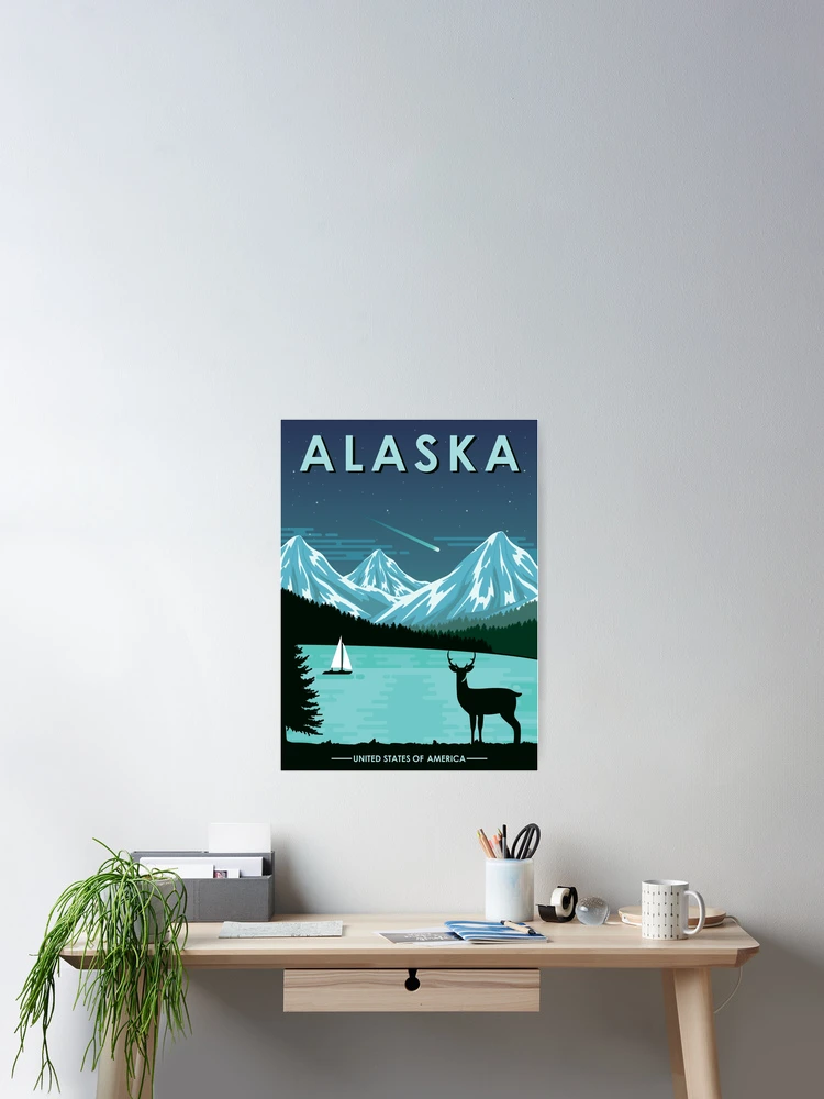 Thumbnail 2 of 3, Poster, Alaska Postcard designed and sold by dk80.