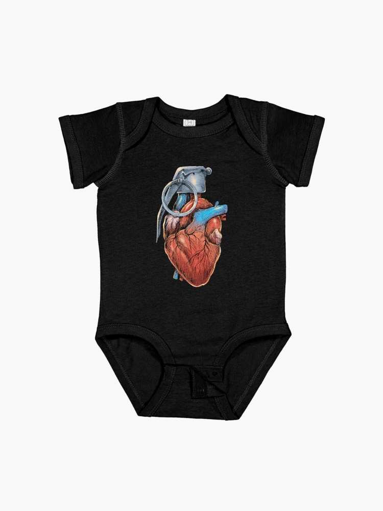 Thumbnail 1 of 2, Short Sleeve Baby One-Piece, Heart Grenade designed and sold by carbine.