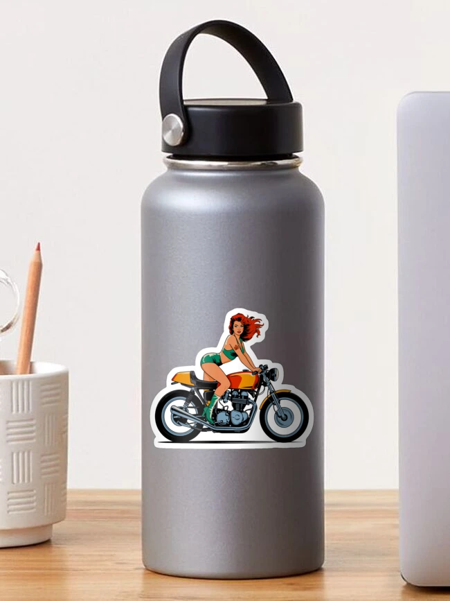 Thumbnail 1 of 3, Sticker, Retro Ride or Rebel designed and sold by Angry Swan Designs.