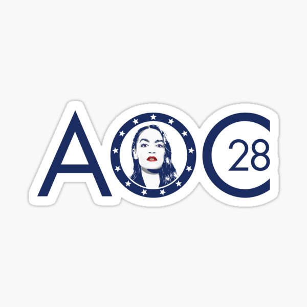 Aperçu de l'œuvre AOC 2028 - Alexandrie Ocasio-Cortez '28 créée et vendue par Winner Chicken Dinner Designs.