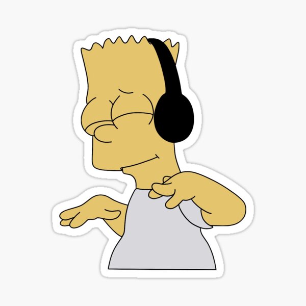 Aperçu de l'œuvre Bart Simpson écoutant de la musique créée et vendue par WillowTreeArt.