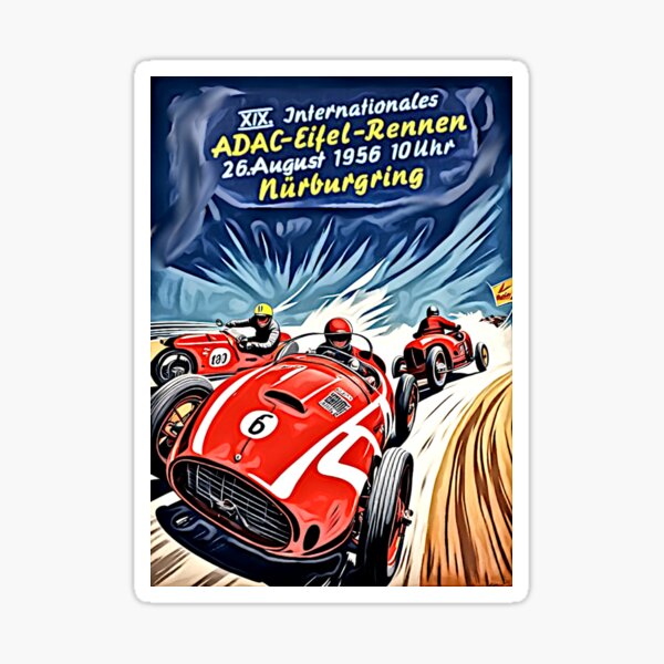 Item preview, Póster vintage de Nürburgring 1956, Variación n.º 1 designed and sold by Helios Be. Lavsh.