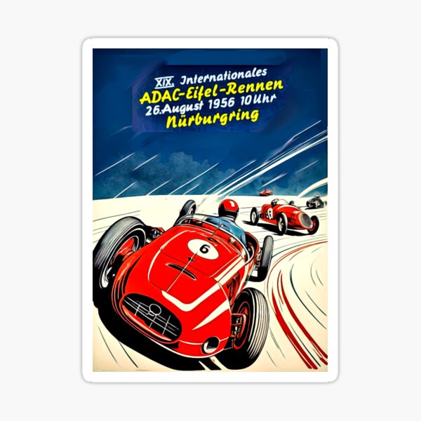 Item preview, Póster vintage de Nürburgring 1956, Variación n.º 2 designed and sold by Helios Be. Lavsh.