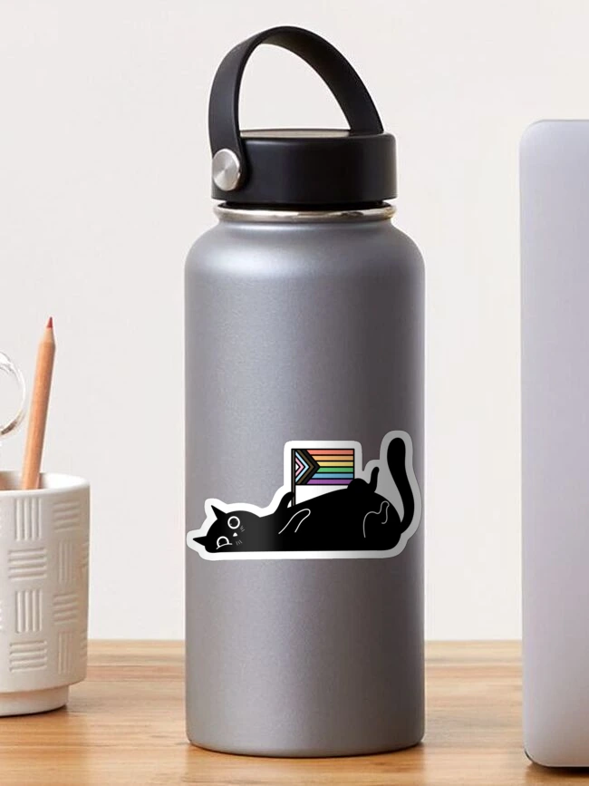 Thumbnail 1 of 3, Sticker, Progressive pride Cat Sticker designed and sold by PopGlue.