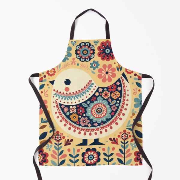Item preview, Scandinavian Folk Art Chick by heidiannemorris ©️ designed and sold by FOLK ART FUSION.