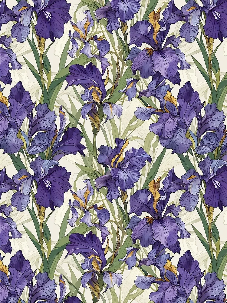 Thumbnail 3 of 3, Scarf, Iris Flower designed and sold by CoolPixels.