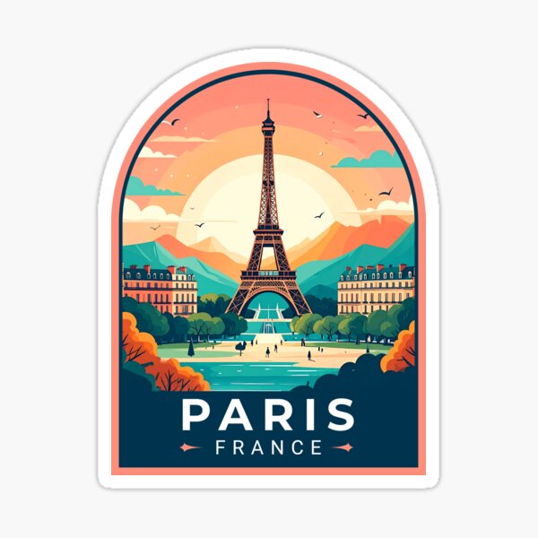 Aperçu de l'œuvre Autocollant de la ville de Paris créée et vendue par TulipaGraphics.
