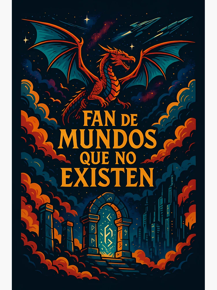 Imagen 3 de 3, Pegatina con la obra Fan de mundos que no existen., diseñada y vendida por FrikiMart.