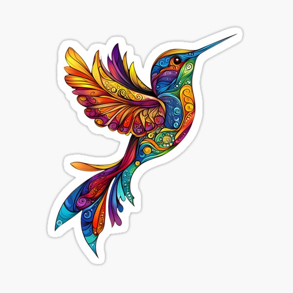 Aperçu de l'œuvre Colibri tribal arc-en-ciel créée et vendue par Boddicca.