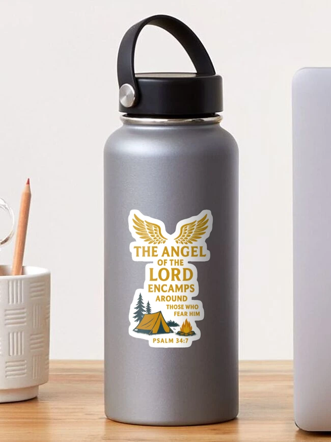 Thumbnail 1 von 3, Sticker, Psalm 34:7 – Der Engel des Herrn lagert sich um die her, die ihn fürchten designt und verkauft von SimplySelim.