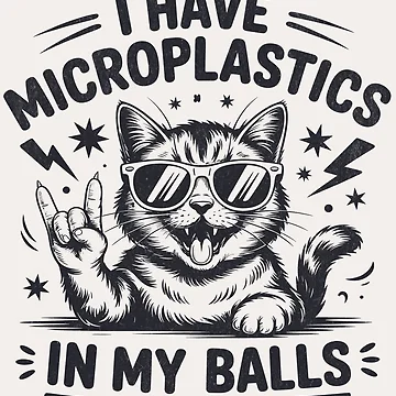 Artwork thumbnail, I Have Microplastics In My Balls - Rocker Cat by BeansterNL